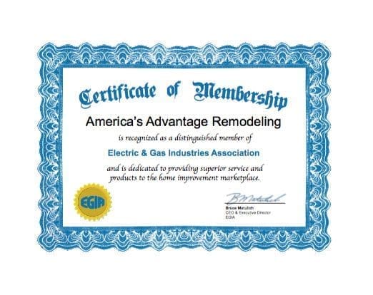 Electric & Gas Industries Association Certificate