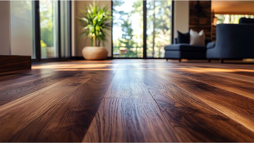 Hardwood flooring in the living room