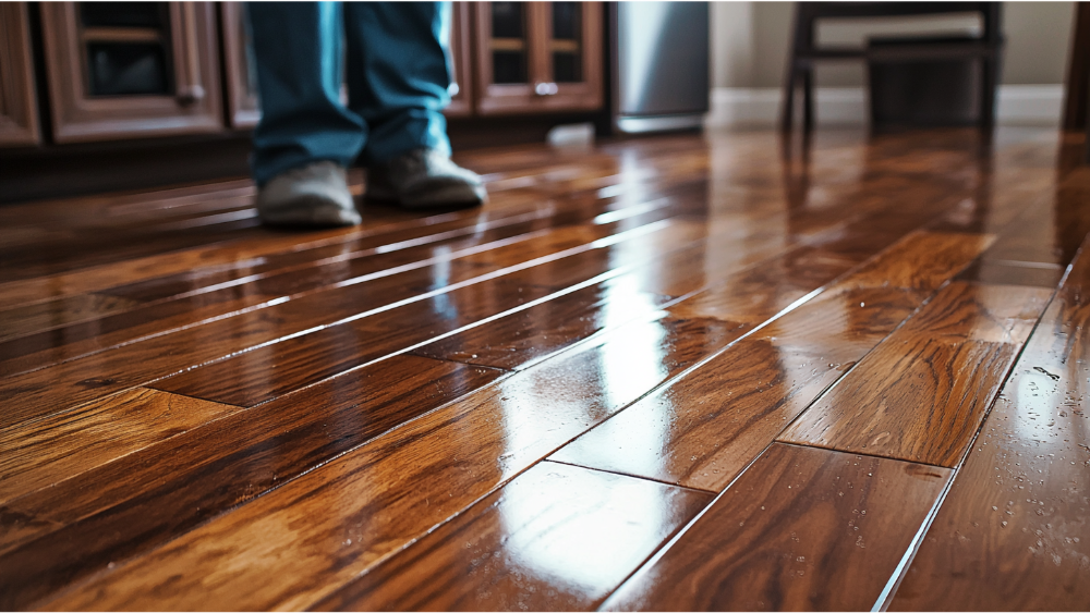 A clean hardwood floor