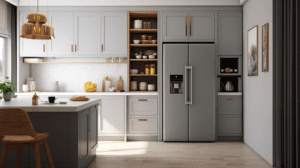 A kitchen full of typical appliances