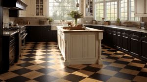 An old school tile kitchen floor