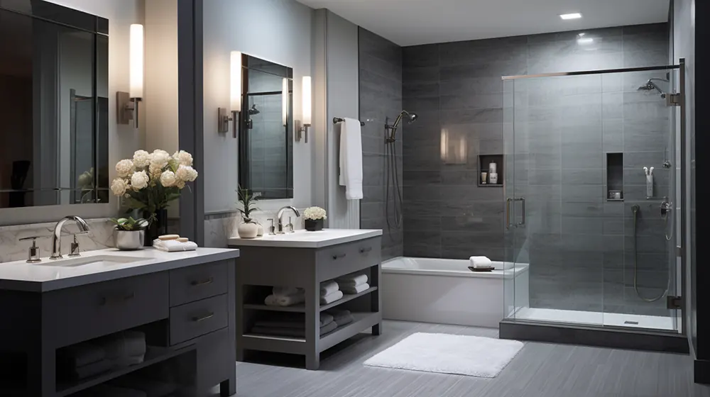 A modernized bathroom remodel