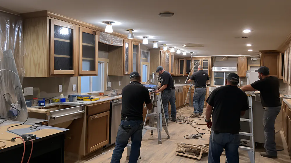 The America's Advantage team restoring a kitchen