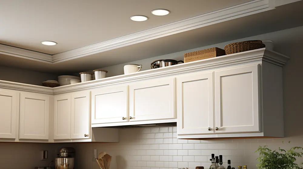 A clean kitchen soffit