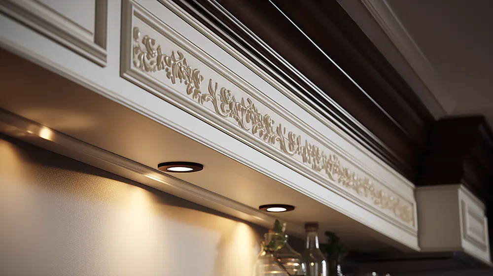 white kitchen soffits