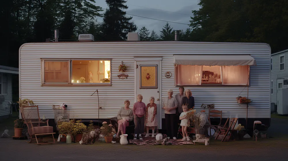 A family looking to sell their mobile home