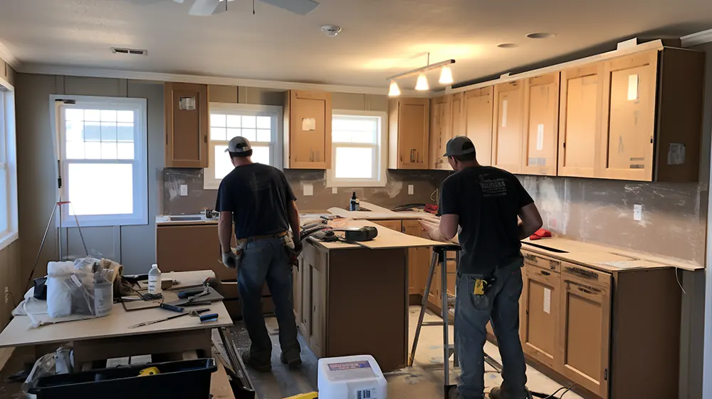 A team of professionals upgrading a kitchen