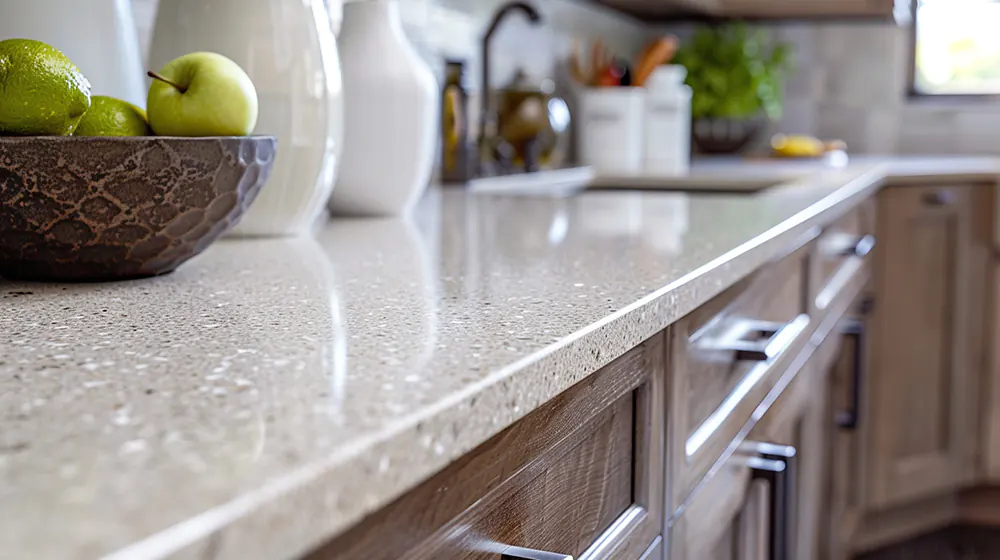 A close up of a ktichen countertop