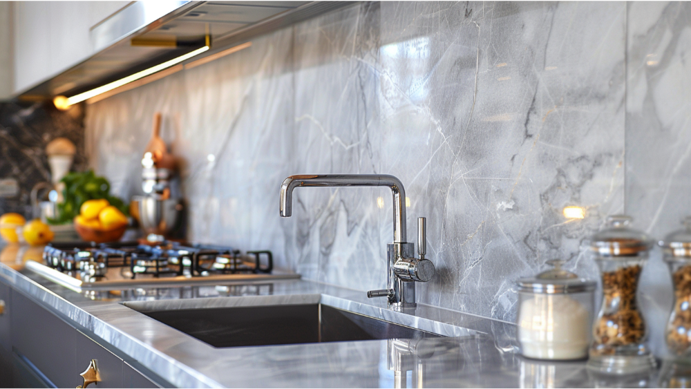 A kitchen backsplash