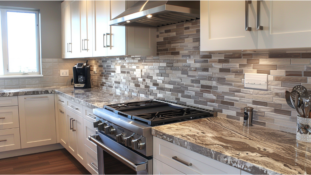An example of a kitchen paint and backsplash combination