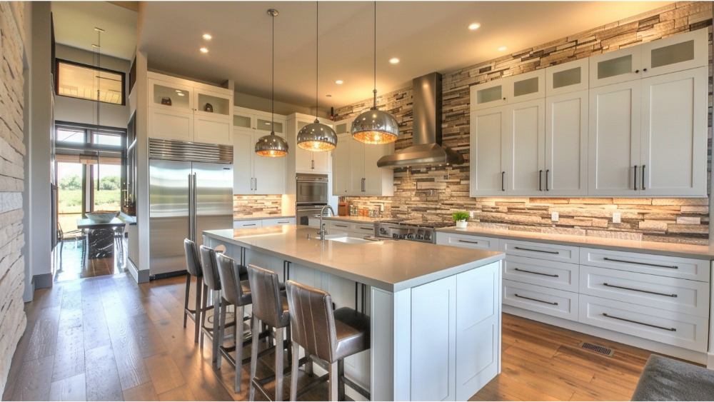 Floor to ceiling kitchen backsplash