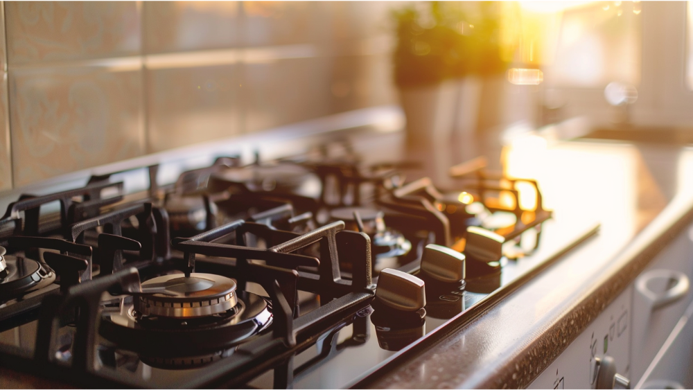 A stove in the kitchen