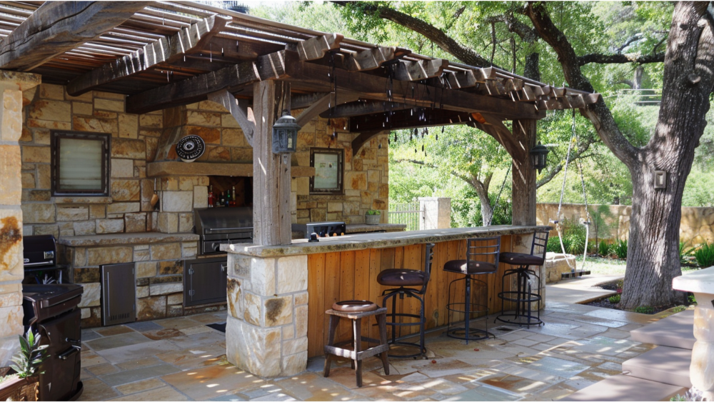 An outdoor kitchen