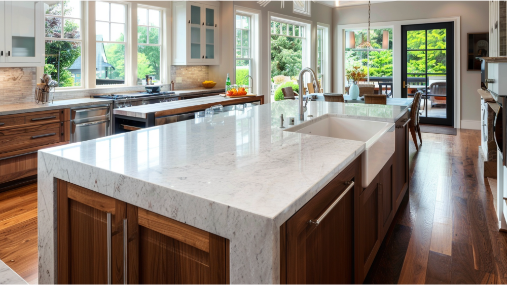 kitchen island with a sink