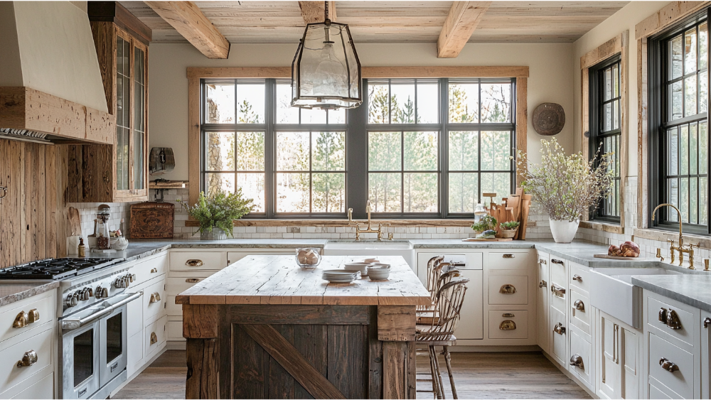 Wood accents in a kitchen