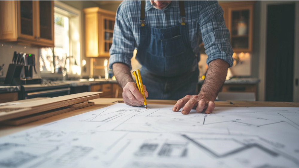 A man planning his kitchen remodel