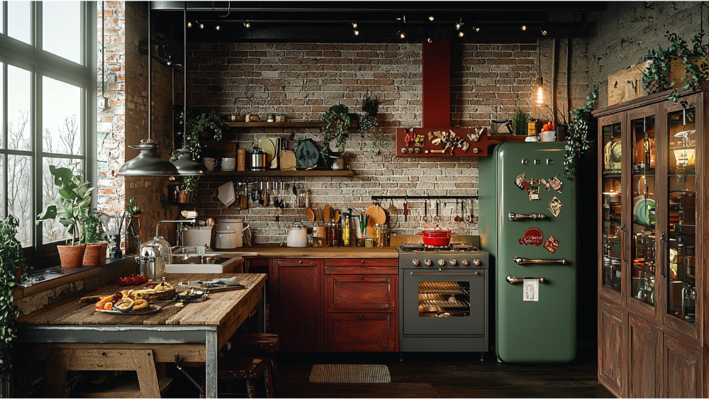 Decorated kitchen cabinets