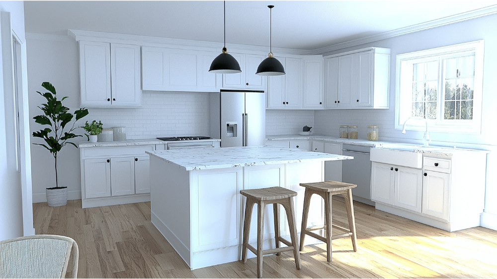 A white kitchen