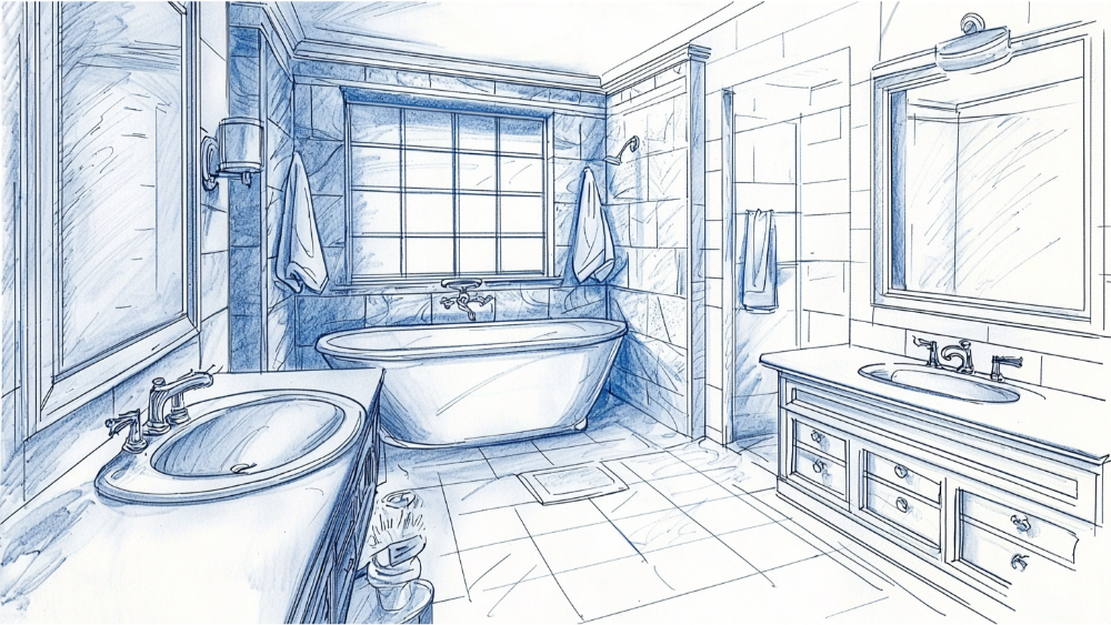 Bathroom remodel blueprint