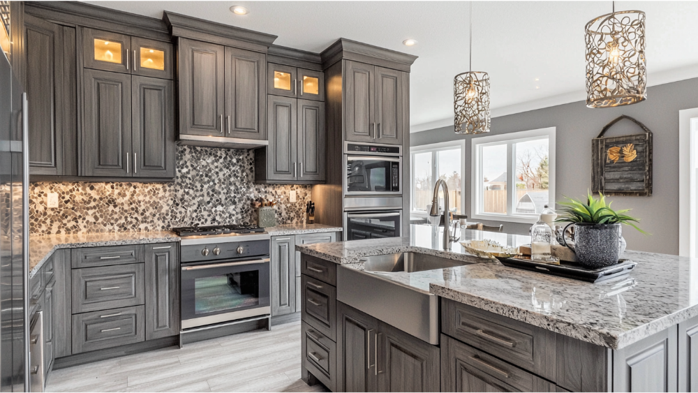 Grey kitchen cabinets