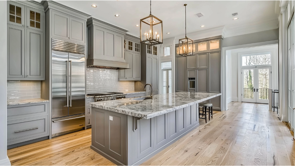 Grey kitchen cabinets