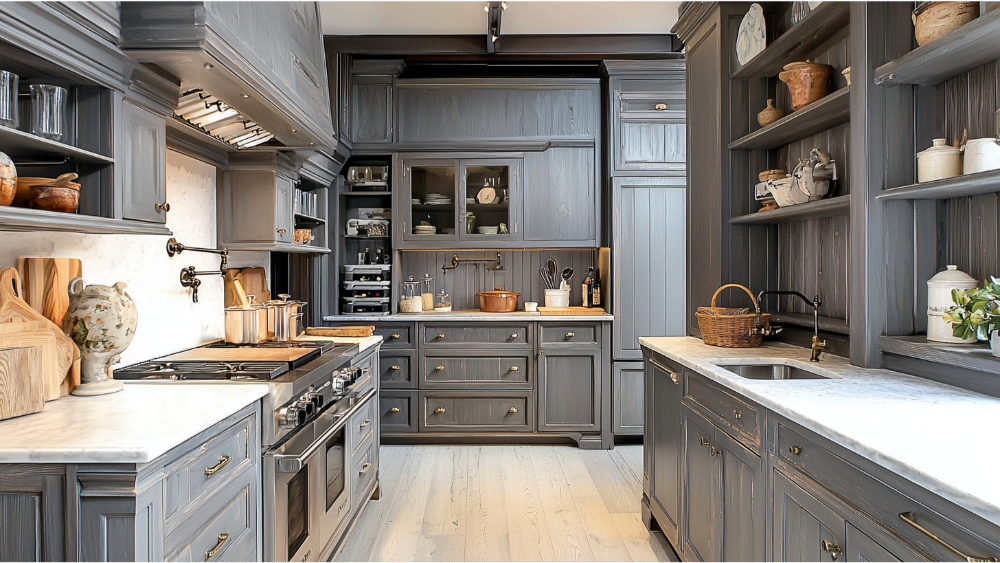 Grey kitchen cabinets