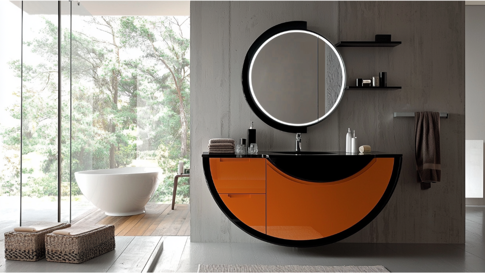 A unique bathroom vanity