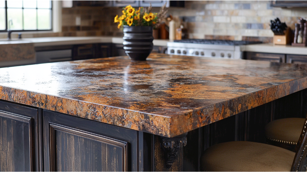 A nice granite kitchen countertop