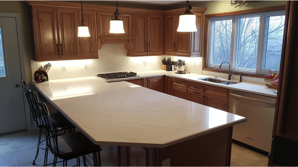 Quartz countertops in the kitchen