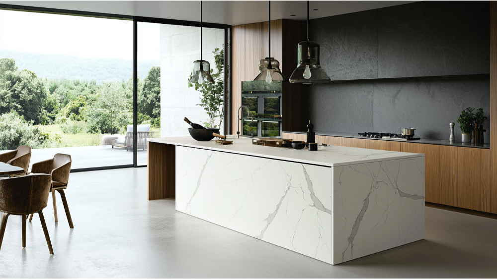 Modern quartz countertops