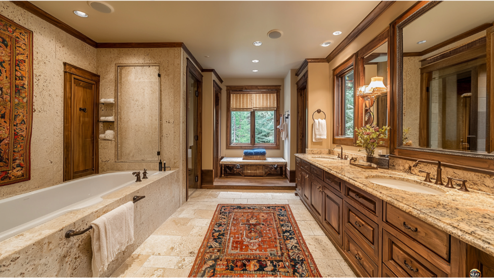 A jack and jill bathroom with a personal touch to it