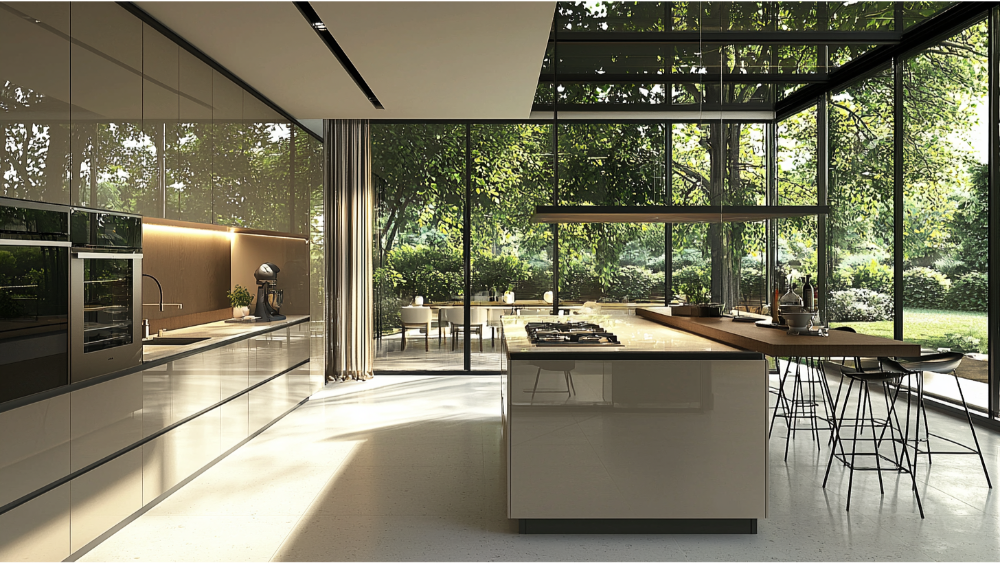 A social kitchen island layout