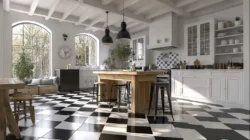 Black and White Kitchen Floor